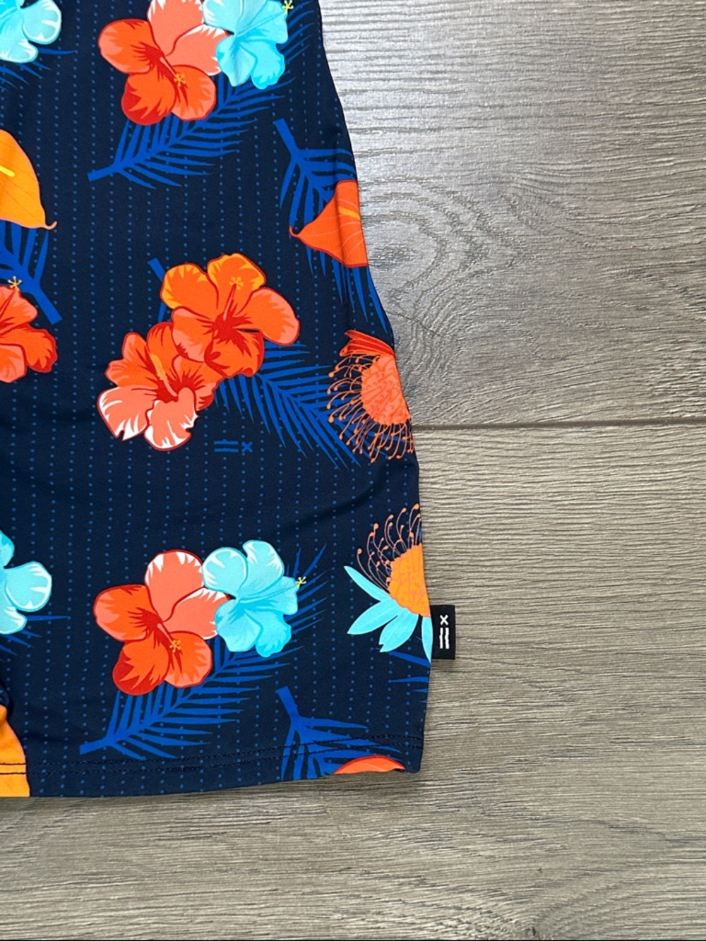 TomboyX Sleeveless Unisuit 5” One Piece Swimsuit Floral Blue Orange Size XS - Picture 3 of 10